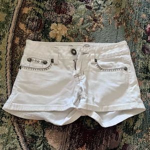 Request Jeans White Bedazzled Shorts 1/25